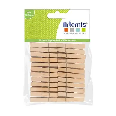 Marque Pince à linge en bois 7 x 48 mm 48 pcs - Artemio