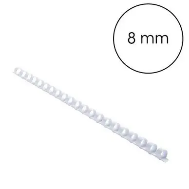 Peigne de reliure plastique Blanc A4 Ø 8 mm 25 pcs - Gbc Offre Exclusive