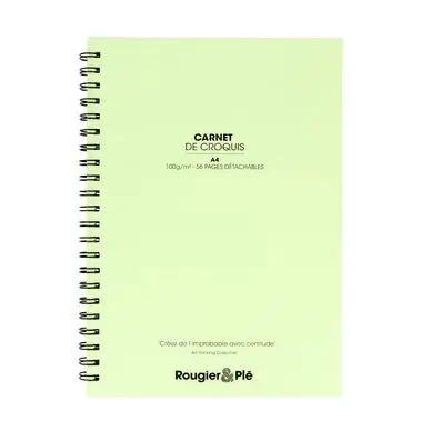 Bloc de croquis Vert 100 g/m² 56 feuilles - Rougier&Plé Expédition Rapide