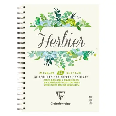 Retour Gratuit Herbier carnet spiralé 180 g/m² 32 Feuilles - Clairefontaine