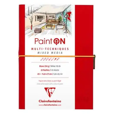 Carnet Paint'On papier Blanc 250 g/m² A5 32 F - Clairefontaine Offre Limitée