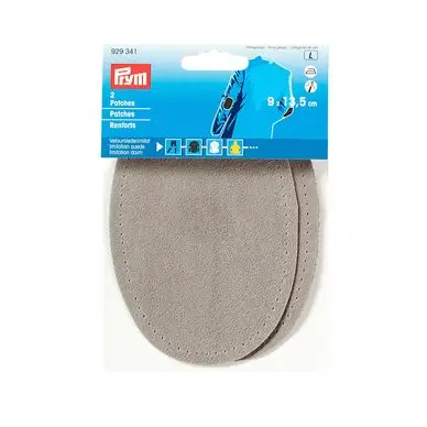 Renfort imitation daim Thermocollant 2 pcs 9 x 13,5 cm Gris clair - Prym Quantité Limitée