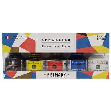 Encre 60 ml Set Primaires 5 x 30 ml - Sennelier Authentique