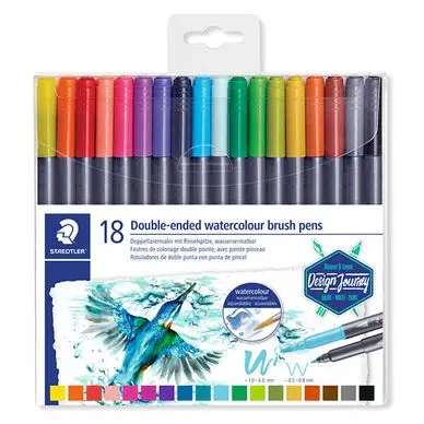 Promotion Feutre double pointe Aquarellable Marsgraphic duo 18 pcs - Staedtler
