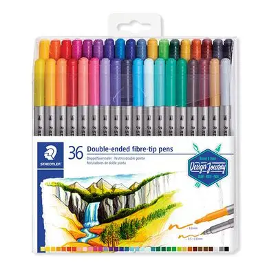 Prix Bas Feutre double pointe 3200 Twin-tip 36 pcs Design Journey - Staedtler
