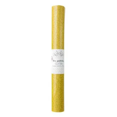 Commander Vite Coupon de Flex thermocollant or pailleté 50 x 25 cm - Com 1 Idée