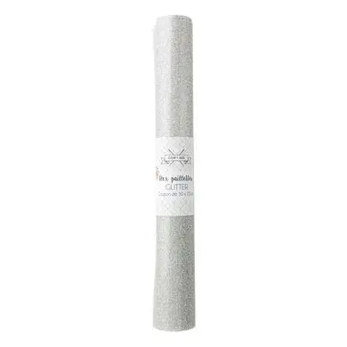 Coupon de Flex thermocollant argent pailleté 50 x 25 cm - Com 1 Idée Achetez Aujourd'hui