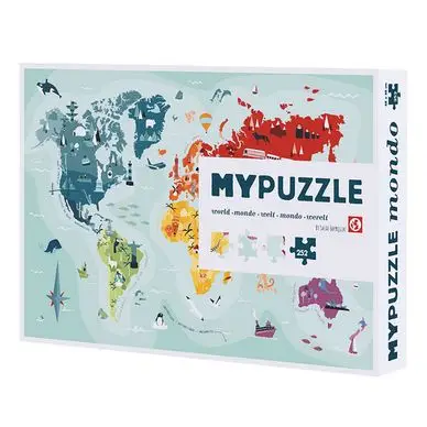 Livraison Express Puzzle MyPuzzle Monde 252 pièces - Helvetiq