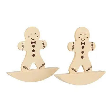 Personnage en pain d'épice en bois sur bascule 10 cm x 2 pcs - Artemio Produit De Marque