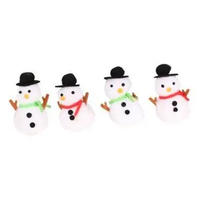 Bonhommes de neige pompons et feutrine 7 x 3 cm x 4 pcs - CTOP Seulement Aujourd'hui