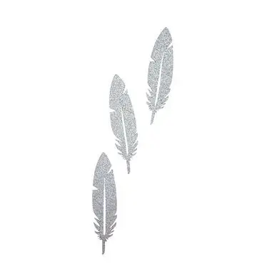 Bon Plan Plume en papier Argent 8 x 2 cm 24 pcs - CTOP