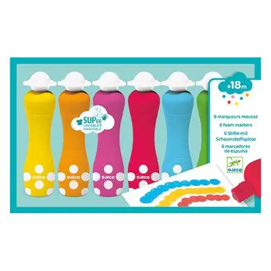 Prix Cassé Feutre pour les petits 6 marqueurs mousse - Djeco