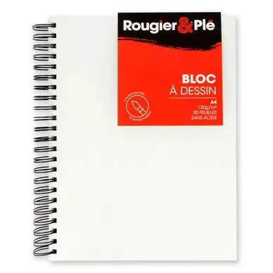 Meilleur Prix Bloc à dessin 180 g/m² Couverture personnalisable A4 21 x 29,7 cm - Rougier&Plé