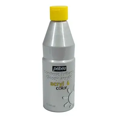 Peinture enfant acrylique Acrylcolor 500 ml Argent - Pébéo Must-Have
