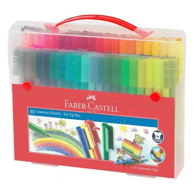 Feutre Connector Mallette de 80 pièces - Faber-Castell Nouvelle Collection