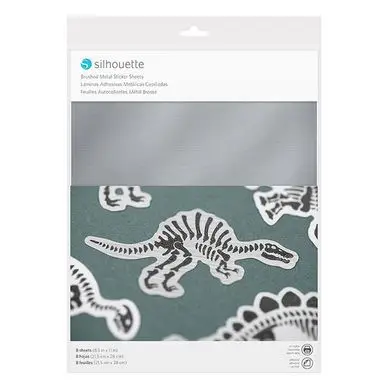 Prix Choc Feuille imprimable autocollante effet Métal brossé x 8 pcs - Silhouette