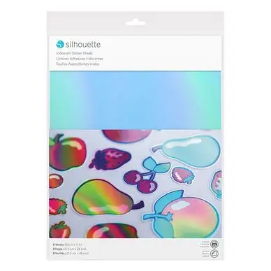 Feuille imprimable autocollante effet Iridescent x 8 pcs - Silhouette Achetez Aujourd'hui