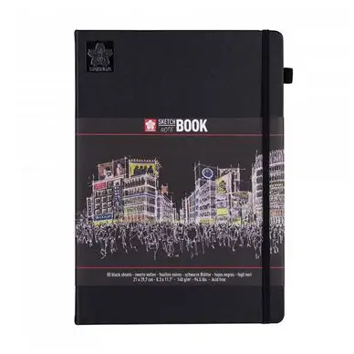 Marque Carnet de dessin Sketch Note Book papier Noir 140 g/m² 80 F - Sakura