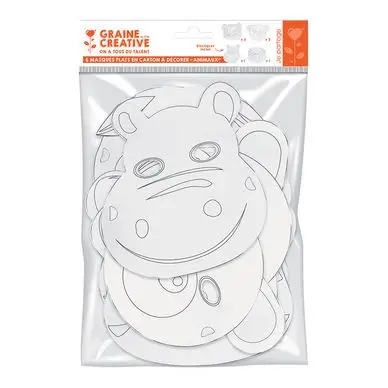 Masque plat Petits animaux 6 pcs - Graine Créative Commande En Gros