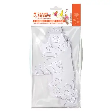 Super Prix Couronne licorne à colorier 6 pcs - Graine Créative