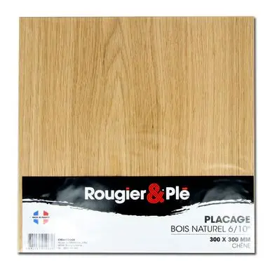 Placage bois naturel Chêne ep. 0,6 mm 30 x 30 cm - Rougier&Plé Prix Cassé