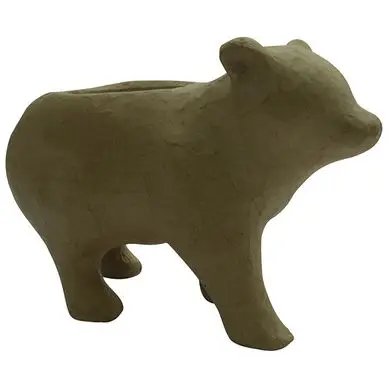 Cache-pot ours en papier mâché 20 cm - Décopatch Solde