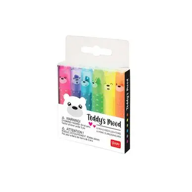 Mini Surligneurs 6 pcs Teddy's Mood - Legami Vente Directe