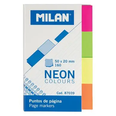 Dernière Chance Bloc marque-pages coloris néon 160 pcs - MILAN