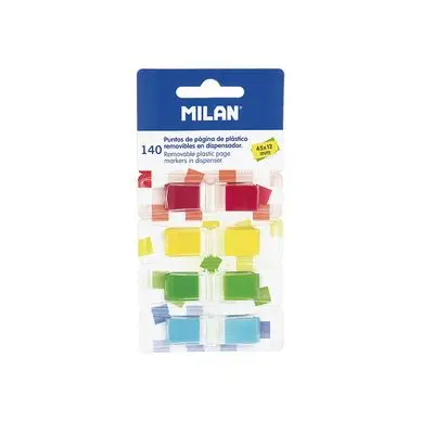 Marque-Pages Transparents avec Distributeur 140 pcs 4 couleurs - MILAN Prix Promo