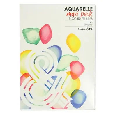 Papier Aquarelle Maxi bloc 200 g/m² 50 F - Rougier&Plé Commander Maintenant