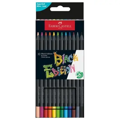 Offre Limitée Crayons de couleurs Black edition 12 pcs - Faber-Castell