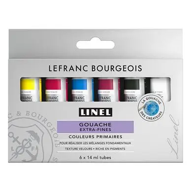 Seulement Aujourd'hui Gouache extra-fine Set couleurs primaires 6 x 14 ml - Linel
