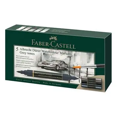 Marqueur aquarellable Albrecht Dürer Set 5 feutres Gris - Faber-Castell Meilleur Choix