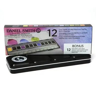 Peinture aquarelle Extra-fine Couleurs d'inspiration 12 demi-godets - Daniel Smith Offre Exclusive