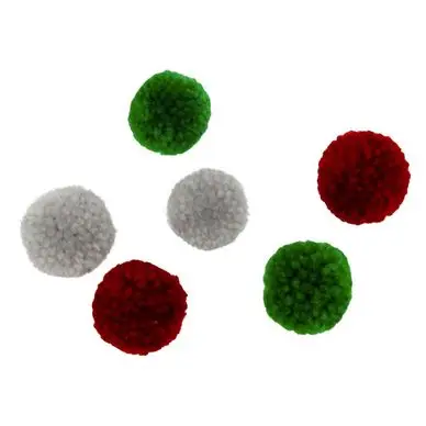Retour Gratuit Pompons en laine Rouge Vert Gris 20 pcs - CTOP