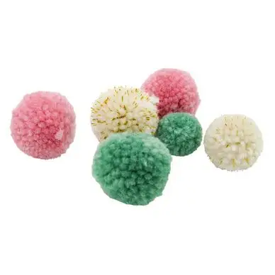 Pompons en laine Bleu Rose Beige 20 pcs - CTOP Dernier Modèle