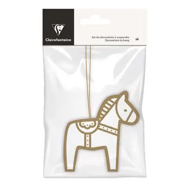 Cheval Dalécarlie à suspendre 6 pcs - Clairefontaine Quantité Limitée