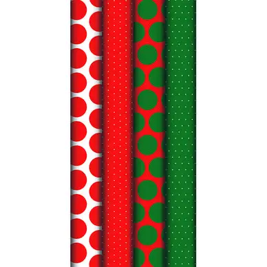 Papier cadeau Pois Rouge Vert rouleau 2 x 0,7 m - Clairefontaine Usine Directe