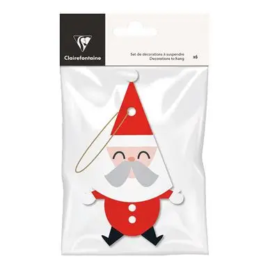 Père Noël Blabla à suspendre 6 pcs - Clairefontaine Top Vente