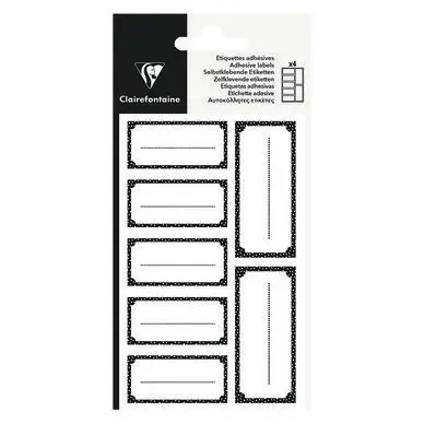 Étiquette adhésive Rectangulaire noire 28 pcs - Clairefontaine Quantité Limitée