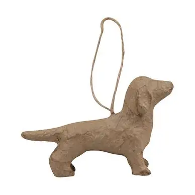 Teckel à suspendre en papier mâché 10 cm - Décopatch Prix Bas