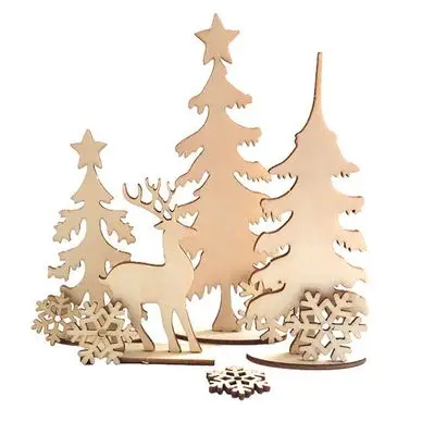 Haute Qualité Décor de forêt hivernale en bois 17,5 x 22,5 cm - Graine Créative