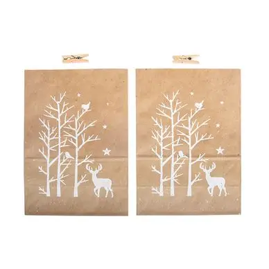 Meilleure Vente Sacs en papier avec des pinces en bois 2 pcs - Rayher