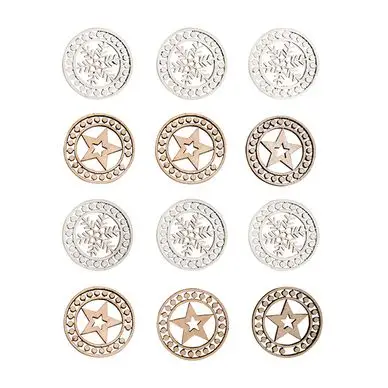 Remise Miniature en bois Étoile + Flocon Ø 3.2 cm 12 pcs - Rayher