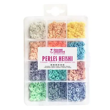 Jusqu'à Épuisement Des Stocks Perle rondelle Heishi 6 mm Mix couleurs Pastel - Graine Créative