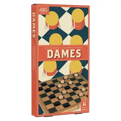 Jeu de dames en bois Vintage - Professor Puzzle Satisfait Ou Remboursé