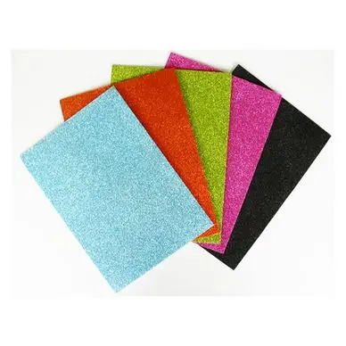 Mousse adhésive Pailleté 21 x 27,5 cm 10 planches 5 couleurs - Kiddi craft Offre Spéciale