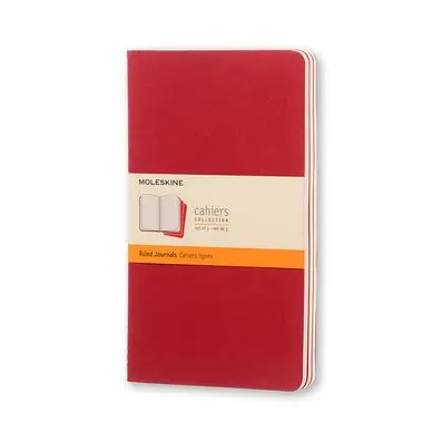 Cahier Ligné 13 x 21 cm Rouge Canneberge Lot de 3 - Moleskine Prix Réduit