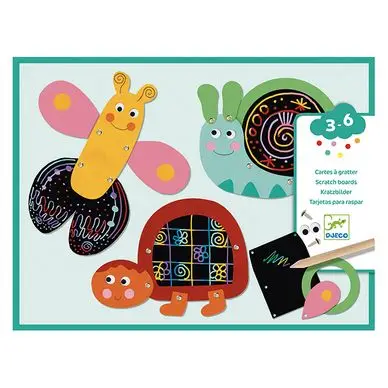 Cartes à gratter pour les petits Gratte les animaux rigolos - Djeco Satisfait Ou Remboursé