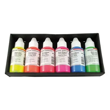 Peinture acrylique Extra-fine Set Fluo 6 x 100 ml - ARA Populaire
